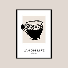 Abstract boho style art prints poster for wall art collection