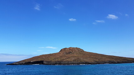 Chinese Hat Island seen from the sea, Galapagos, Ecuador