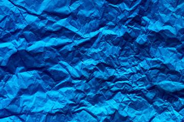 Wrinkled blue paper texture