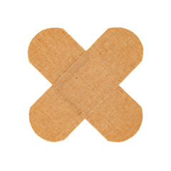 two adhesive plasters isolated on white background
