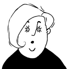 funny caricature portrait of plump woman singing with open mouth isolated on white