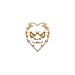 Simple lion head logo in soft gold color perfect for your business company icon