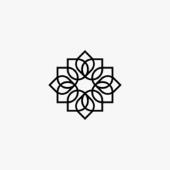 mandala ornament flower logo design vector