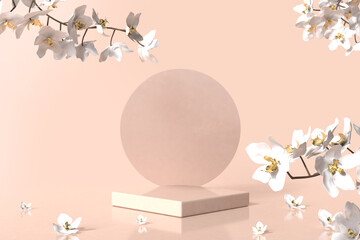 Abstract minimal scene, design for cosmetic or product display podium 3d render.
