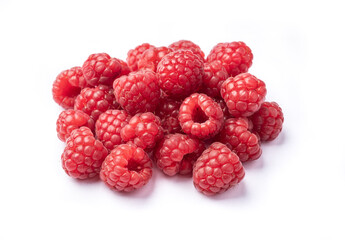 Raspberries in a plate over wooden table