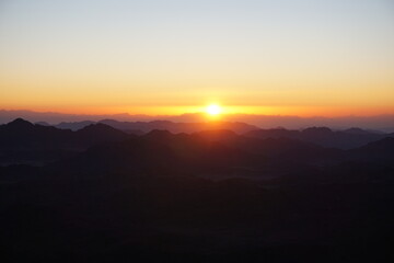Sunrise from the summit of Mount Sinai, Sinai peninsula