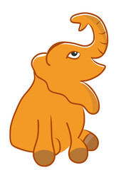 Mascotte éléphanteau orange