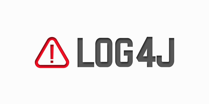 Warning log4j concept illustration. Paper cut style.