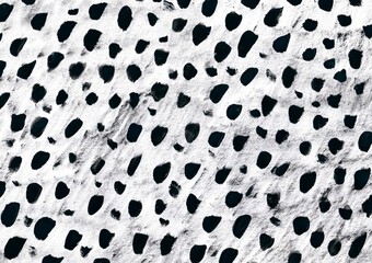 Background with black paint spots on white paper