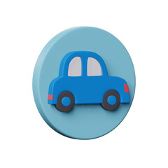 Car delivery icon with circle background concept 3D render illustration