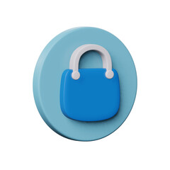 shopping bags icon with circle background concept 3D render illustration