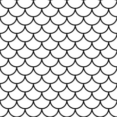 Scale seamless pattern. Fish background. Repeated pattern skin tail mermaid. Repeating scaled dragon or scallop texture. Squama shape printsnake. Fishscale element. Design prints. Vector illustration - obrazy, fototapety, plakaty
