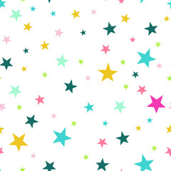 Cute seamless pattern with stars. vector illustration