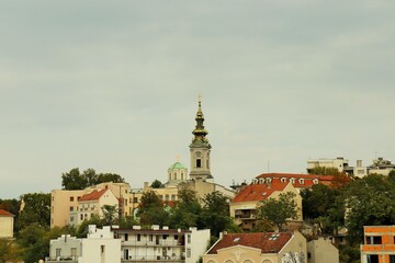 Obraz premium Belgrade, Serbia, View of the city on an autumn cloudy day 