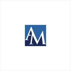 letter a m logo vector emblem