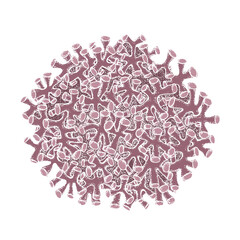 Hand drawn algae Rhodolith and coral medicine sketch for medical design treatment. Isolated design. Vector illustration.
