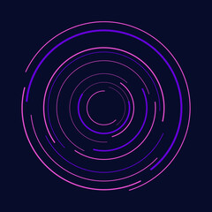 Abstract pink and violet rounded lines. Geometric art. Trendy design element for frame, logo, tattoo, sign, symbol, web pages, prints, posters, template, pattern and abstract background