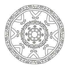 coloring ethnic mandala vector background