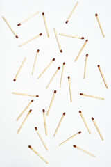 Matches on white background