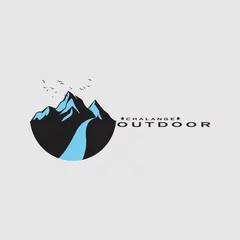 Gordijnen Vector logo outdoor vintage style good for out door © AM