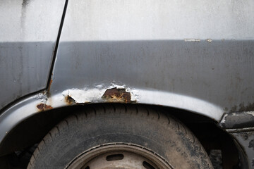 Rusty old car. Rust on the car.