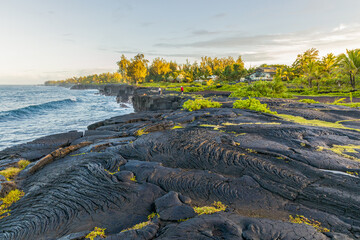 Scenic view of Paradise Park and Paradise Cliffs, Big Island, Hawaii