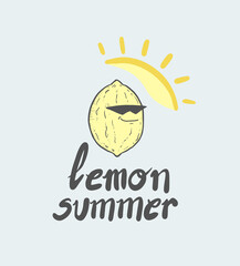 Cool lemon with sunglasses