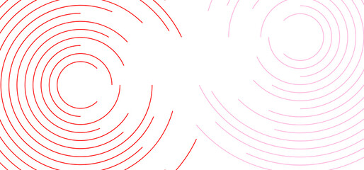 abstract background with red circular lines. minimal round lines abstract futuristic tech background. Vector digital art banner design