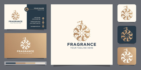 Fototapeta na wymiar creative perfume logo template with business card design inspiration.