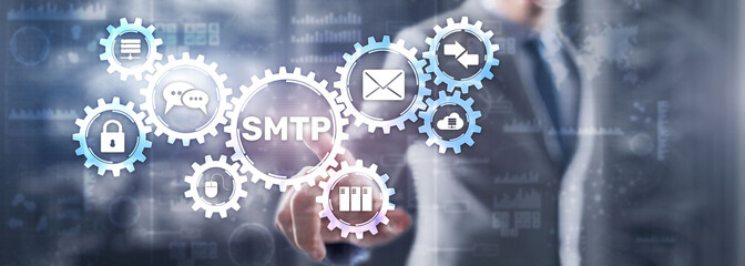 Simple Mail Transfer Protocol. Smtp server mail transfer protocol. TCP IP protocol sending and...