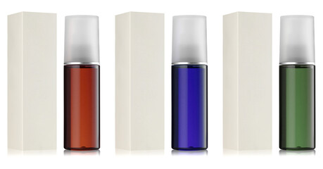 3D render Mockup cosmetics bottle (different color)