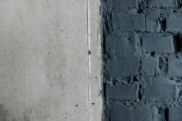 Obraz premium pattern concrete wall borders black brick wall 