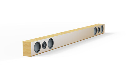 Speaker audio loud music for rock and disco, front view. 3D rendering