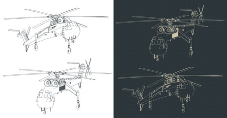 Crane helicopter drawings