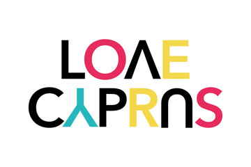 Modern, vibrant, colorful typographic design of a saying 