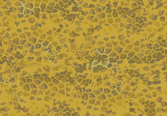 Full seamless yellow leopard cheetah texture animal skin pattern. Ornamental design for women textile fabric printing. Suitable for trendy fashion use.
