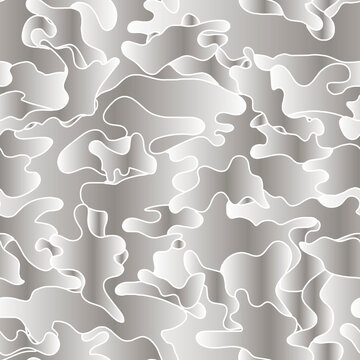 Full seamless white camouflage texture skin pattern vector. Winter camo design for textile fabric printing and wallpaper.