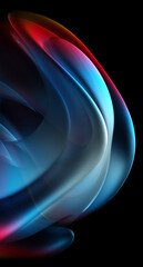 3d render of abstract art 3d background with part of surreal alien flower in curve round wavy elegance organic spherical lines forms in neon purple blue and gradient color in the dark