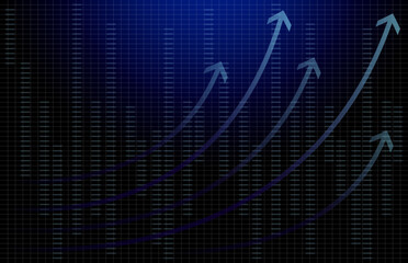 Blue background with arrows. Background for business presentation