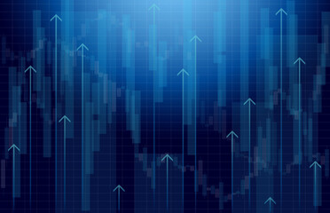 Blue background with arrows. Background for business presentation