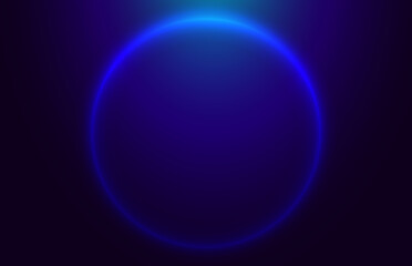 Eclipse. Glowing circle on a dark blue background