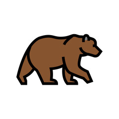 Obraz na płótnie Canvas bear animal in zoo color icon vector. bear animal in zoo sign. isolated symbol illustration