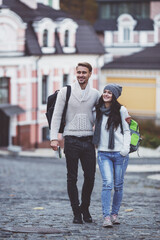 Young couple travels