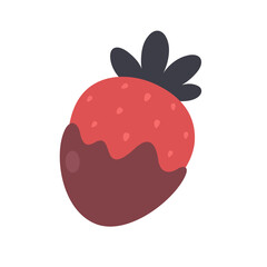 Strawberry in chocolate. Vector illustration