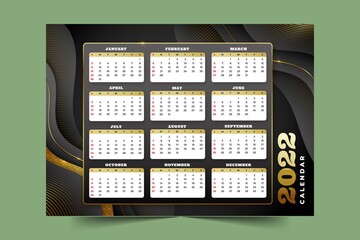 paper style abstract 2022 calendar abstract design vector illustration