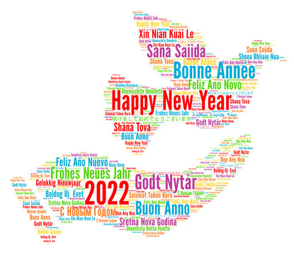 Happy New Year 2022 in different languages 
