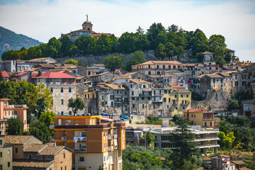 Fototapeta na wymiar Old town Italy mountain monument