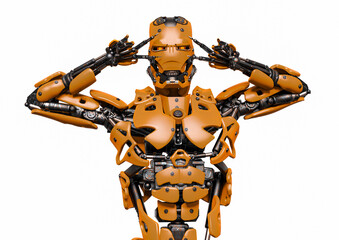 cyborg doing a peace and love pose