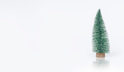 Christmas fir tree. Xmas firtree on background with copy space. New Year banner