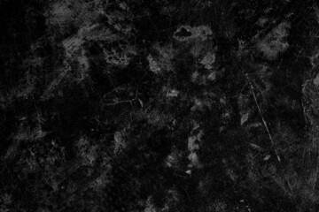 Naklejka na ściany i meble Black concrete wall surface with scratches and cracks for texture background